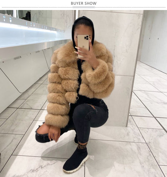 Short Crop Faux Fur Jacket