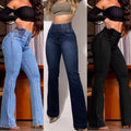 High-Waist Stretch Flare Jeans