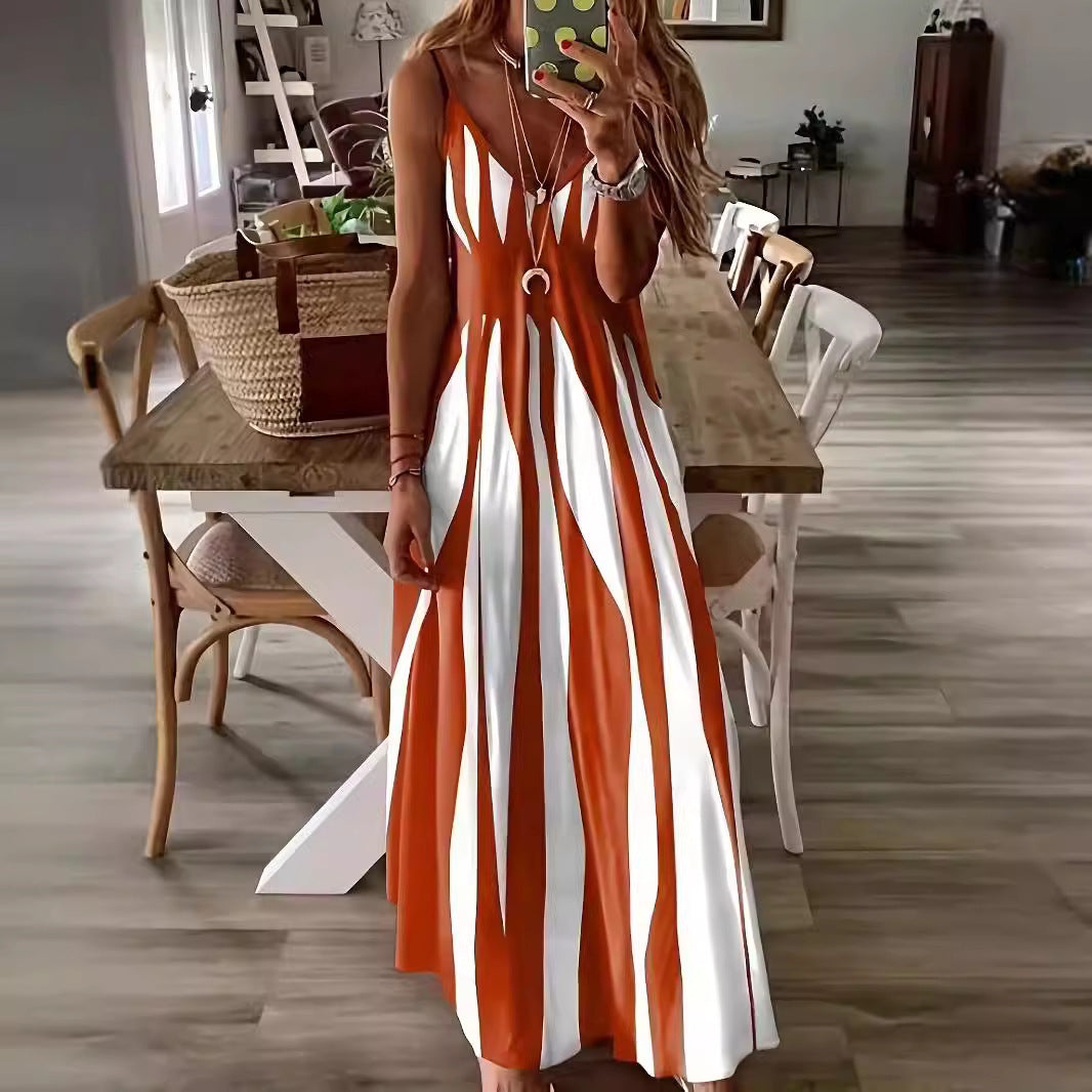Striped Elegance Maxi Dress
