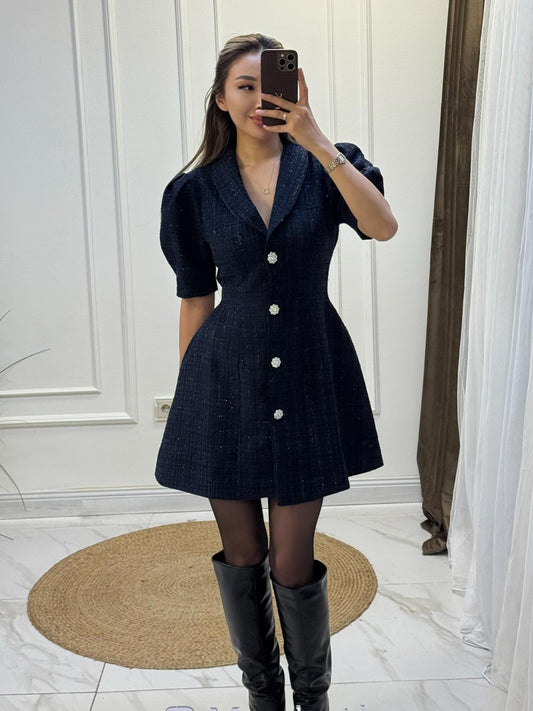 Margot Puff-Sleeve Blazer Mini Dress