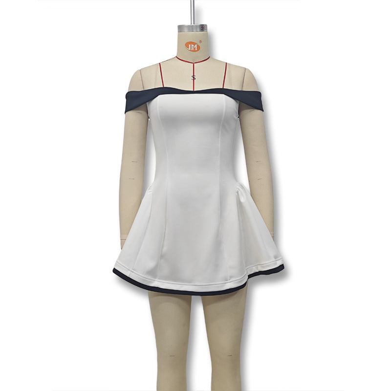 Lotus Off-Shoulder Mini Dress