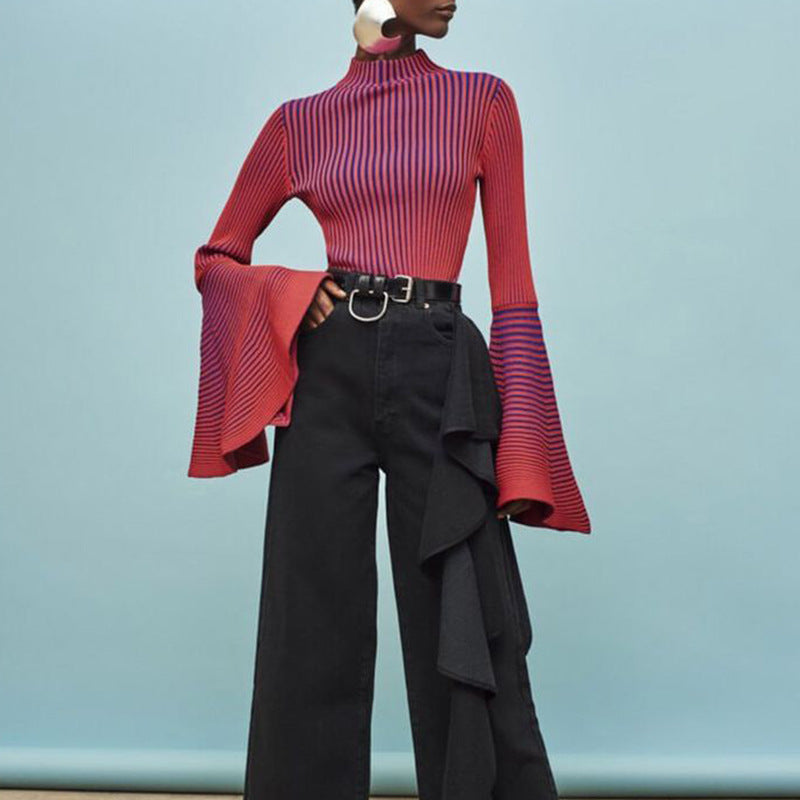 Brielle Flare-Sleeve Knit Top