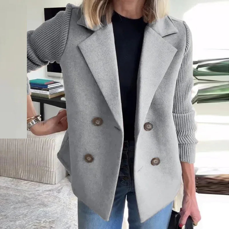 Madison Textured Double-Breasted Blazer