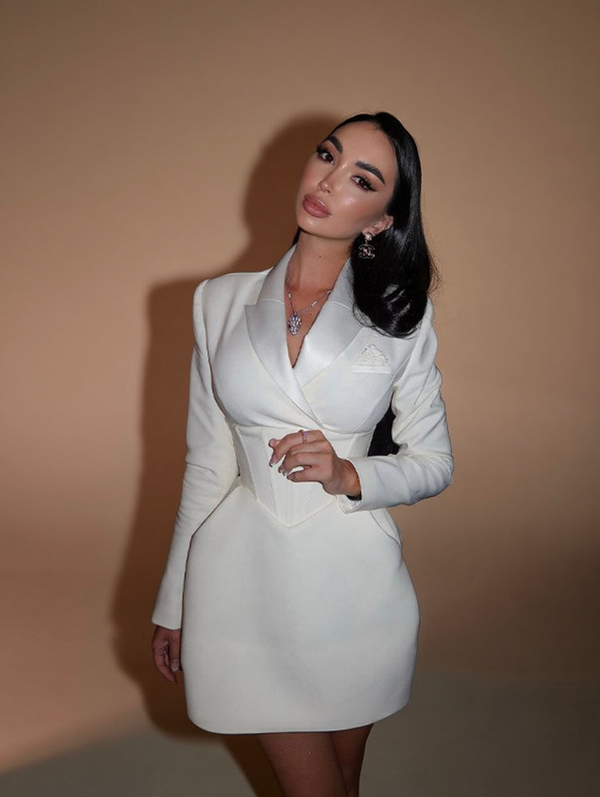 Juliette Cinched-Waist Blazer Dress