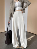 Thea High-Waist Drape Wide-Leg Trousers