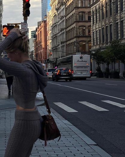 Mayce Elegante™ Signature Cable Knit Hooded Set