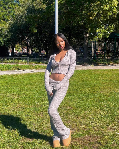 Mayce Elegante™ Signature Cable Knit Hooded Set