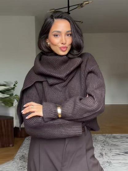 Harper Luxe Scarf-Neck Signature Knit