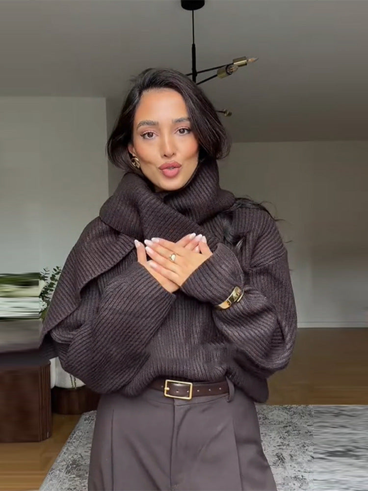 Harper Luxe Scarf-Neck Signature Knit