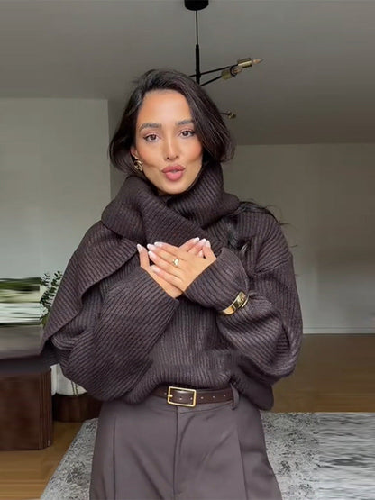 Harper Luxe Scarf-Neck Signature Knit