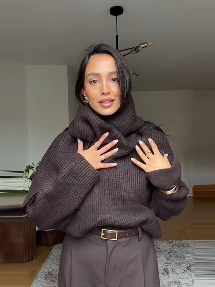 Harper Luxe Scarf-Neck Signature Knit