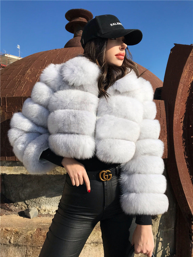 Short Crop Faux Fur Jacket