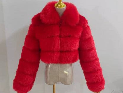 Short Crop Faux Fur Jacket