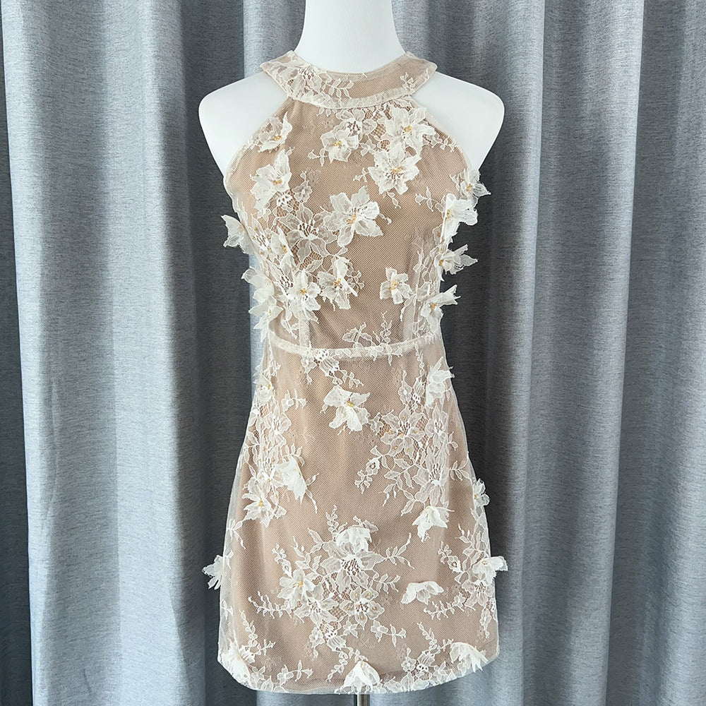 Blossom Lace 3D Floral Mini Dress