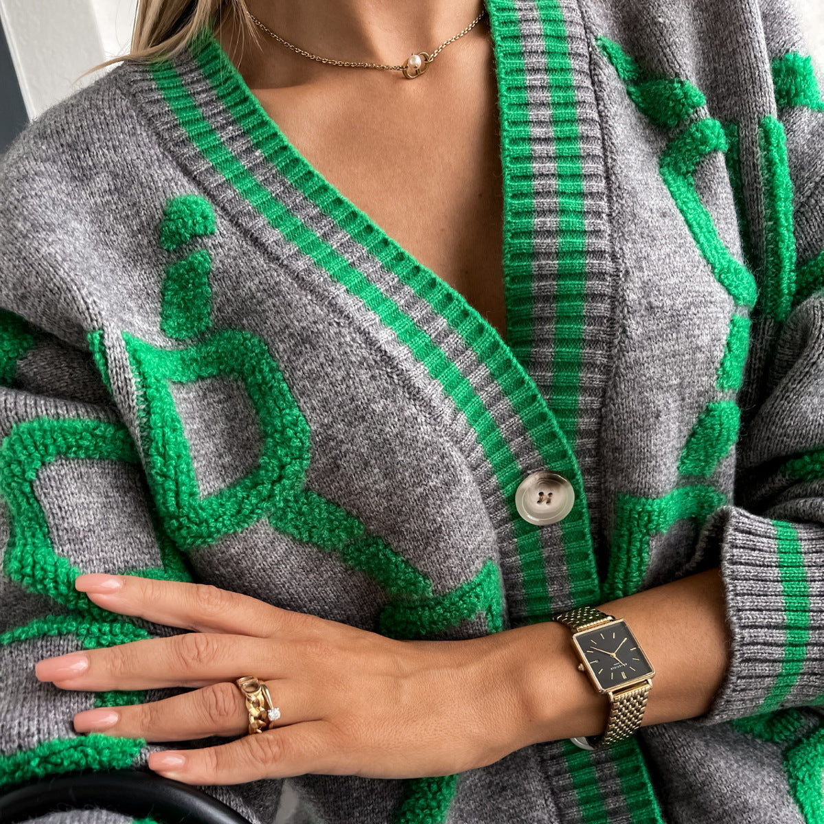 Vienna Geo Knit Cardigan
