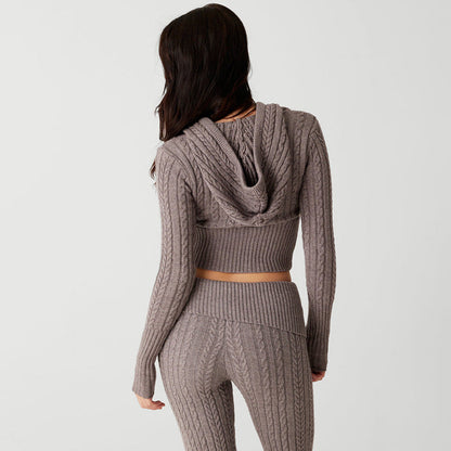 Mayce Elegante™ Signature Cable Knit Hooded Set
