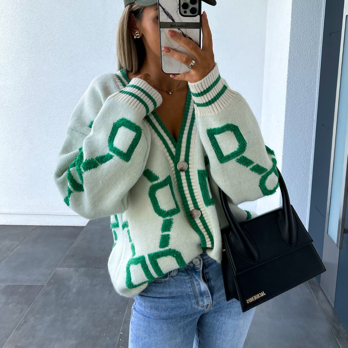 Vienna Geo Knit Cardigan