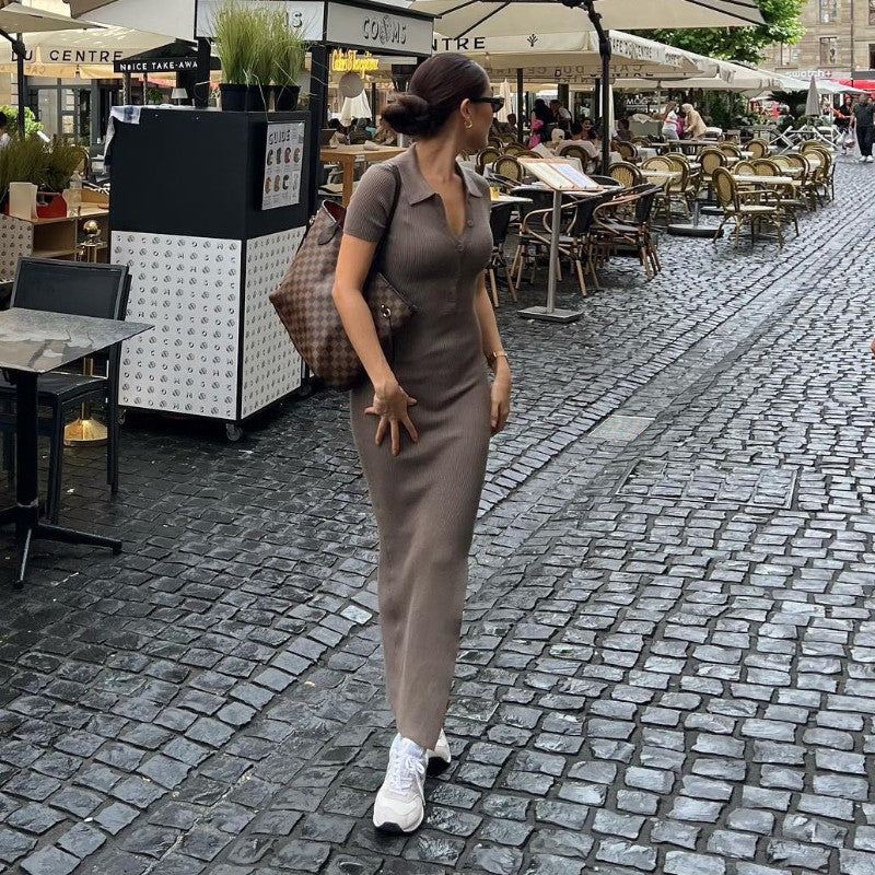 Emilia Polo-Neck Knit Dress
