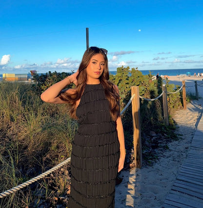 Serene Knit Halter Maxi Dress
