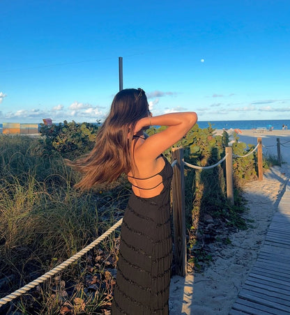 Serene Knit Halter Maxi Dress