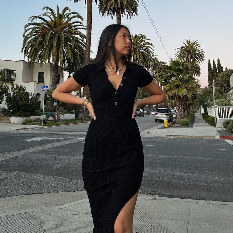 Emilia Polo-Neck Knit Dress