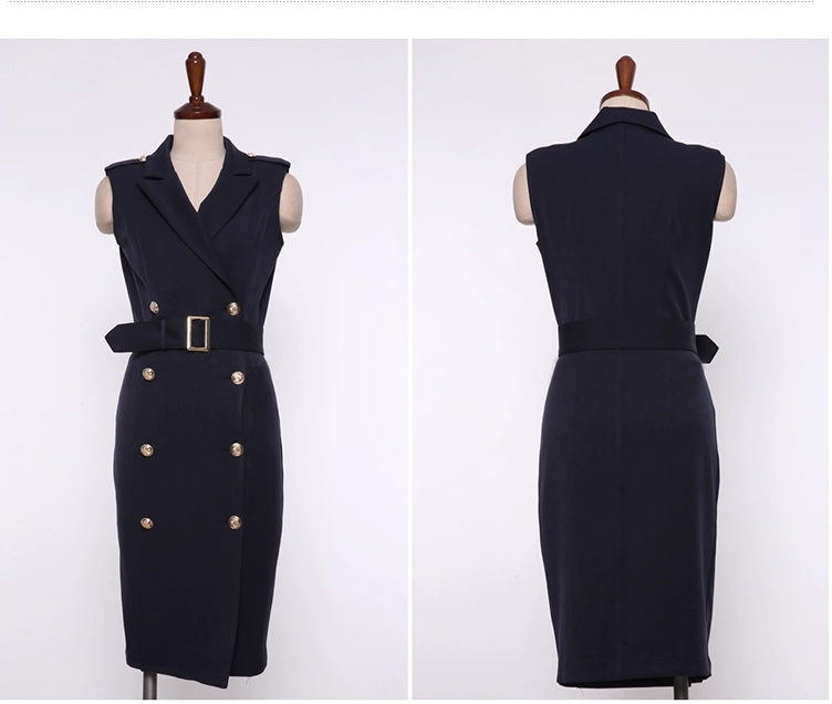 Victoria Black Belted Dress
