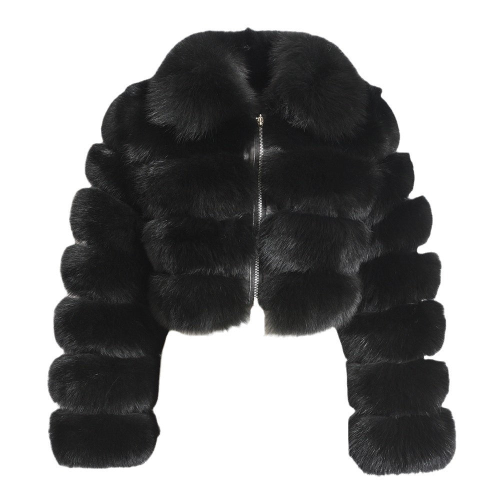 Short Crop Faux Fur Jacket