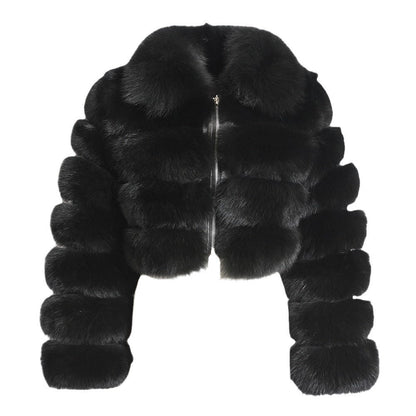 Short Crop Faux Fur Jacket