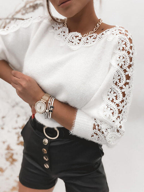 Madison LaceCharm Knit Blouse