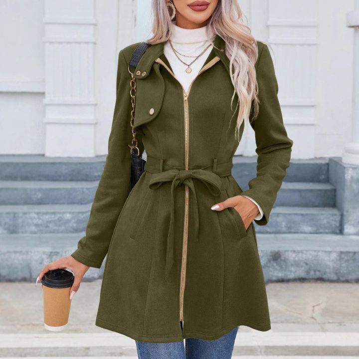 Katherine Waist-Belt Trench Coat