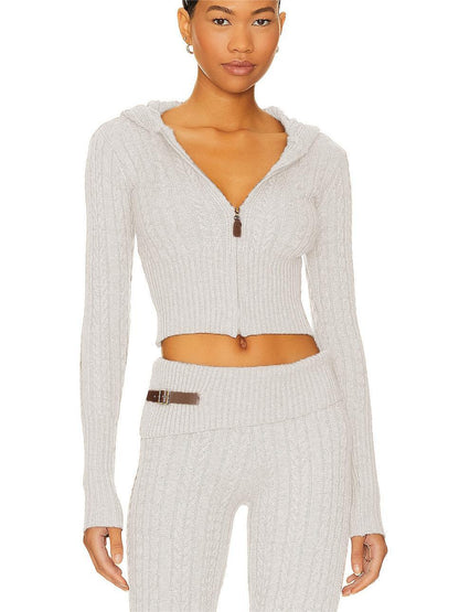 Mayce Elegante™ Signature Cable Knit Hooded Set