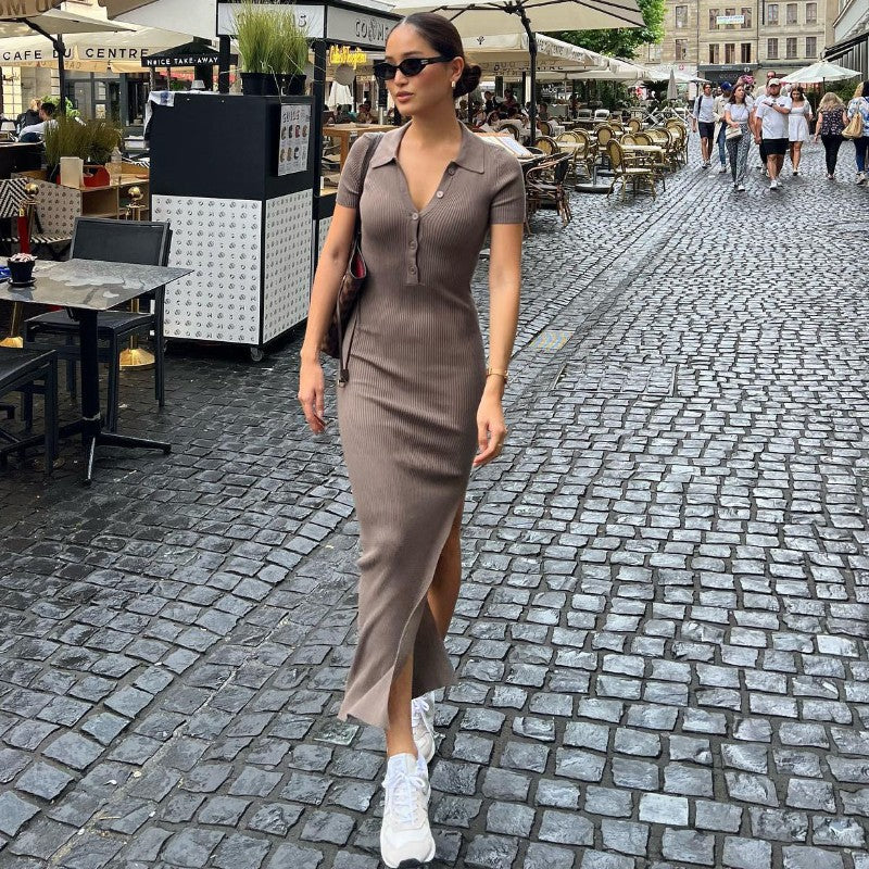 Emilia Polo-Neck Knit Dress