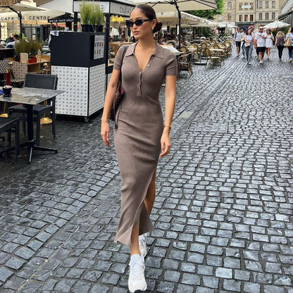 Emilia Polo-Neck Knit Dress