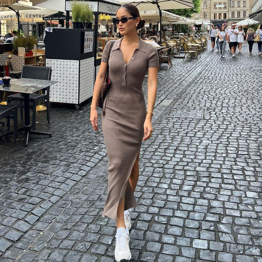 Emilia Polo-Neck Knit Dress