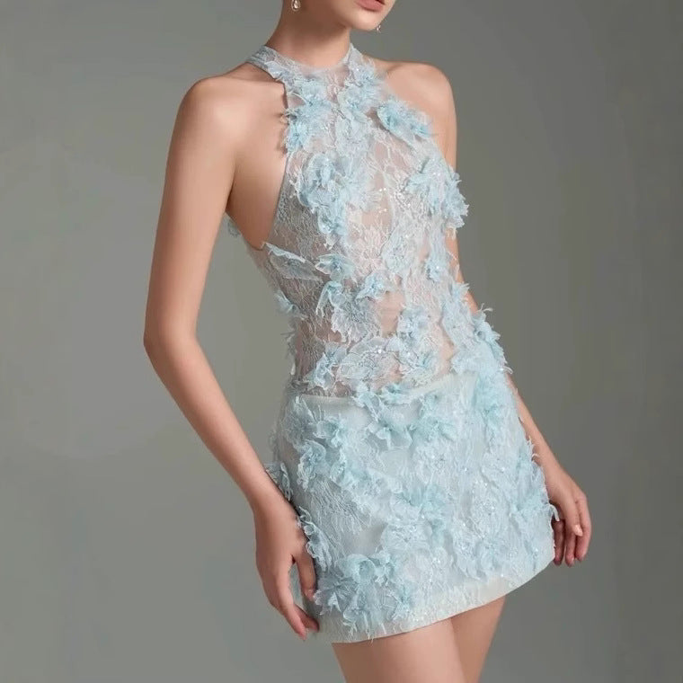 Blossom Lace 3D Floral Mini Dress