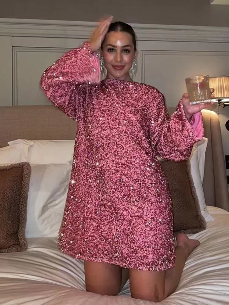 Sequin Mini Party Dress – Holiday Sparkle