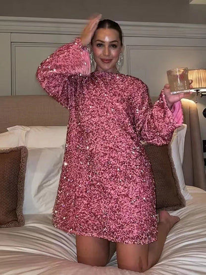 Sequin Mini Party Dress – Holiday Sparkle