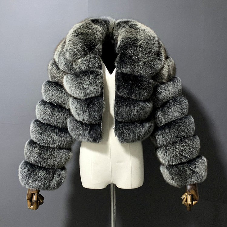 Short Crop Faux Fur Jacket