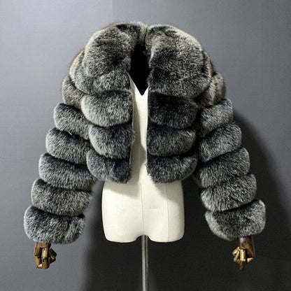 Short Crop Faux Fur Jacket