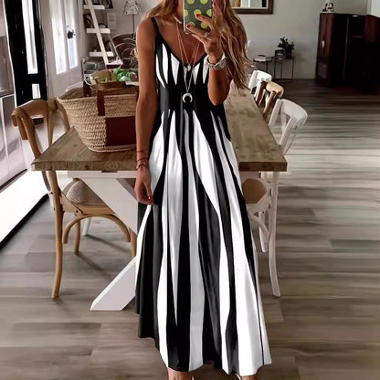 Striped Elegance Maxi Dress