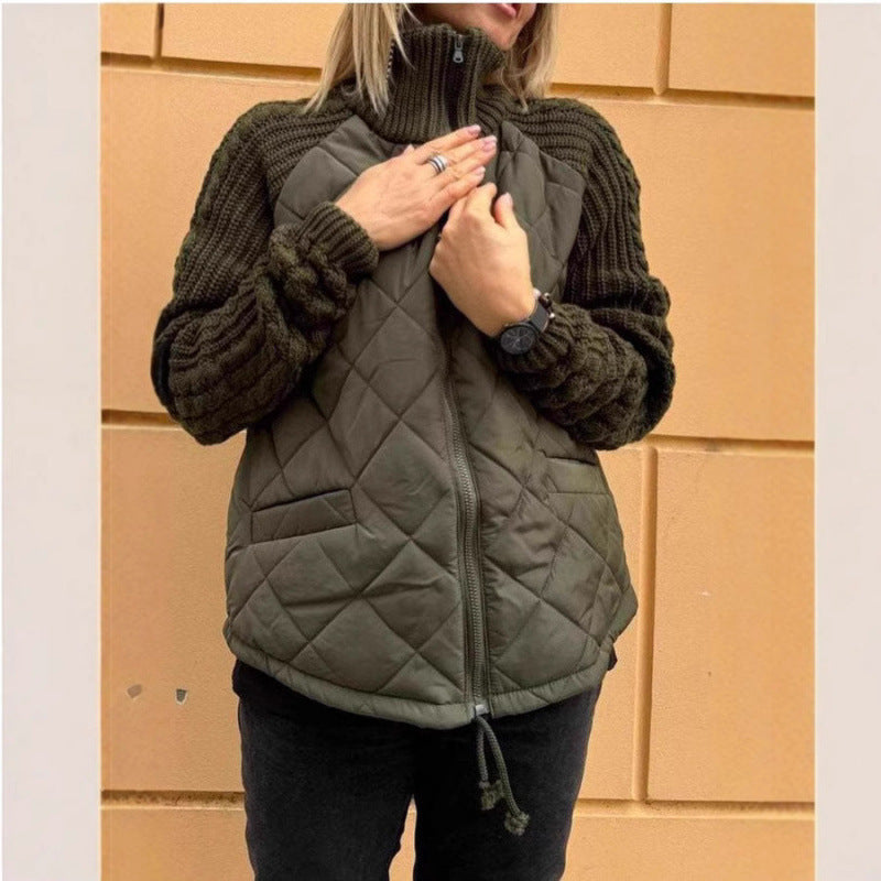 Harper Quilted Jacket with Knit Sleeves