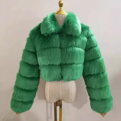 Short Crop Faux Fur Jacket