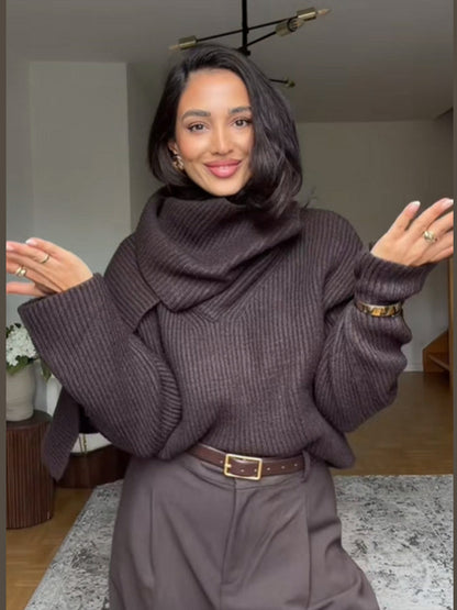 Harper Luxe Scarf-Neck Signature Knit