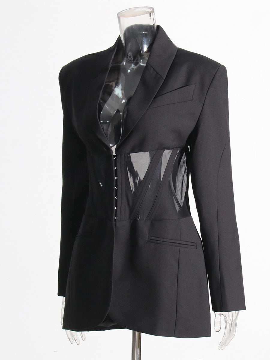 Blair V-Neck Corset Detail Blazer
