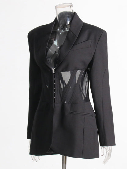 Blair V-Neck Corset Detail Blazer