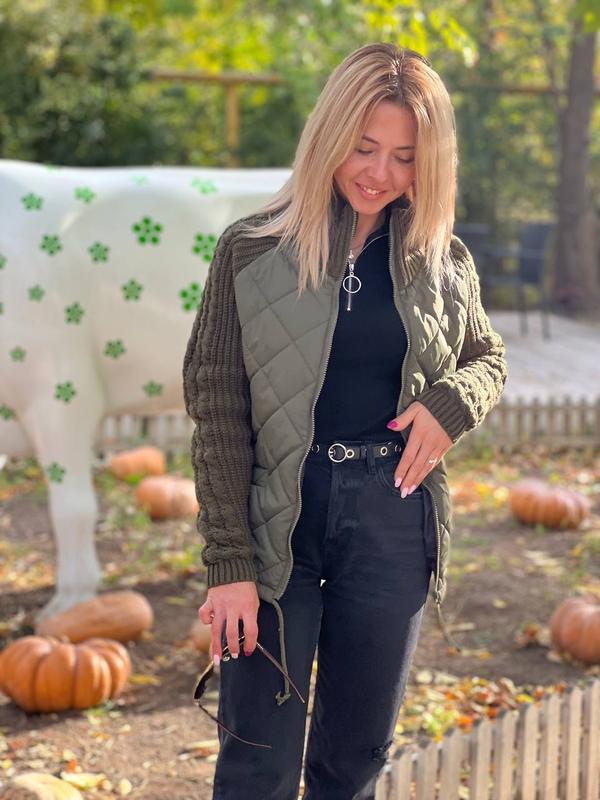 Harper Quilted Jacket with Knit Sleeves