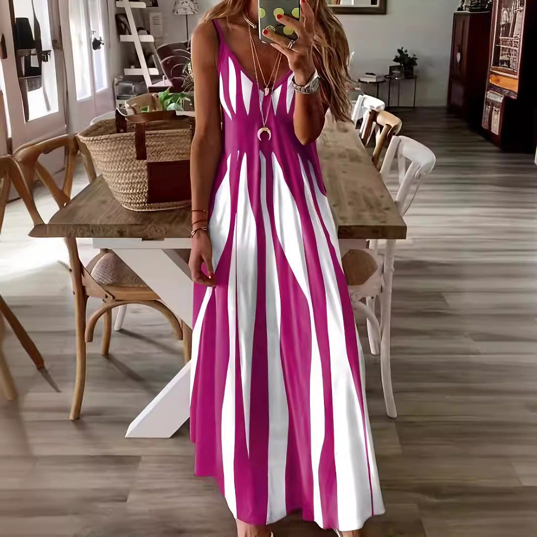 Striped Elegance Maxi Dress