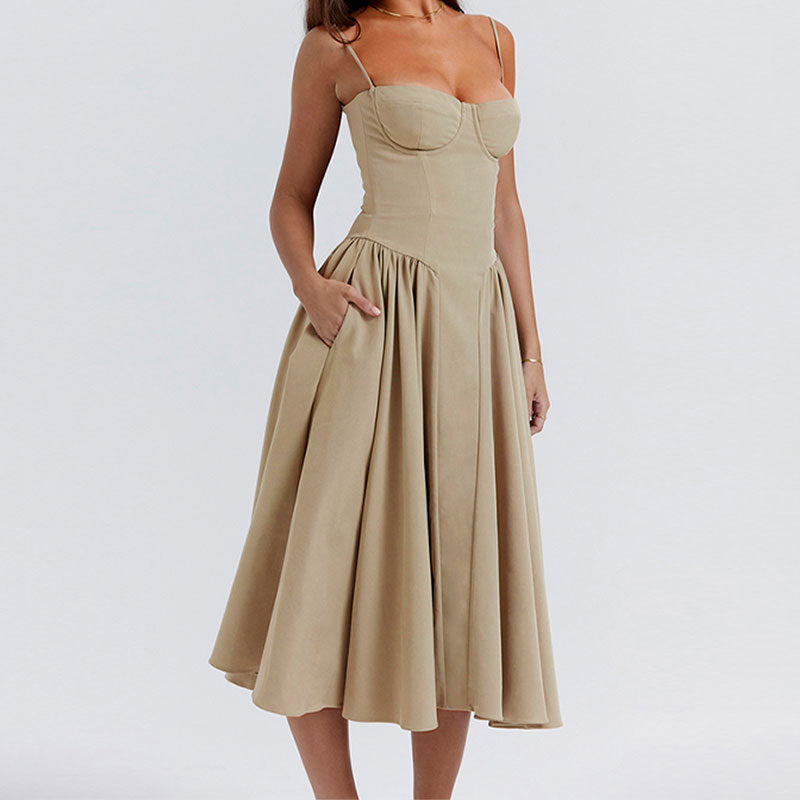 Vivienne Corset-Detail Midi Dress