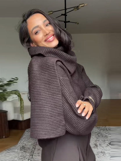 Harper Luxe Scarf-Neck Signature Knit