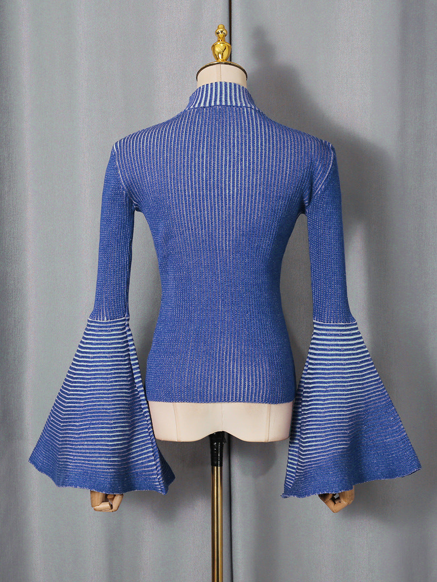 Brielle Flare-Sleeve Knit Top